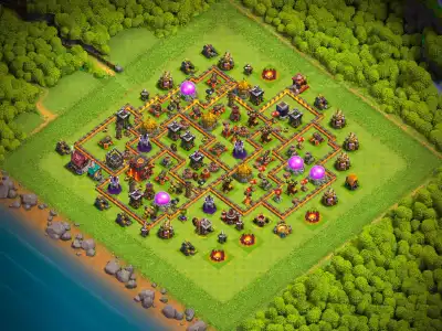 Layout TH10 Defense Base Layout for Clash of Clans Copy Link