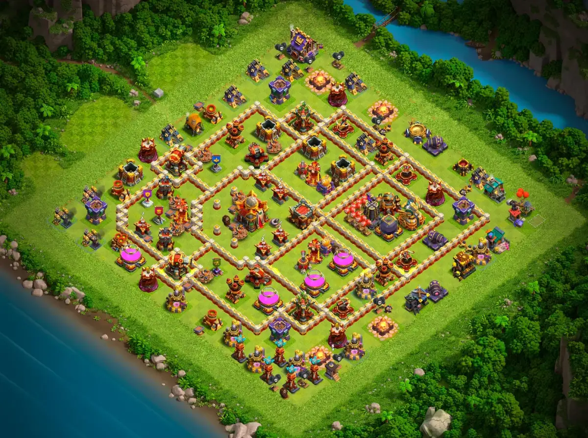 TH16 Anti 2 Star Hybrid Base Layout for Clash of Clans