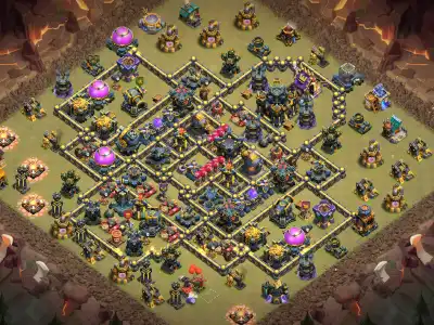 Layout TH17 War Base with Anti Electro Dragon Diamond Core