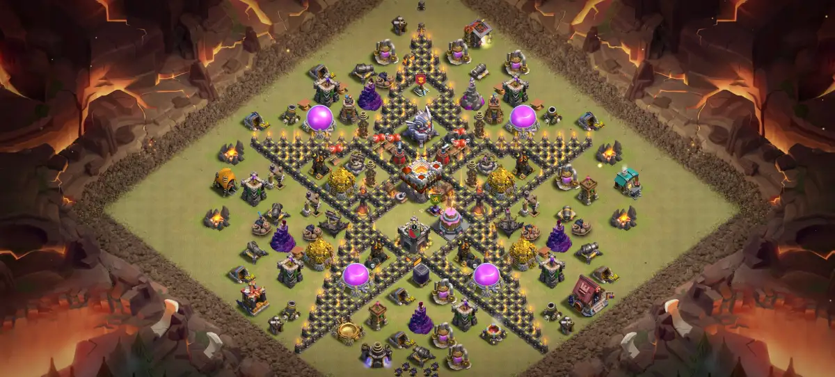 TH11 Troll War Badr Base for CoC with Funny Star Walls