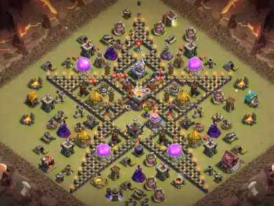 Layout TH11 Troll War Badr Base for CoC with Funny Star Walls