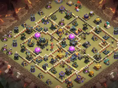 Layout TH17 War Base Copy Link for Clash of Clans Anti 2 Star