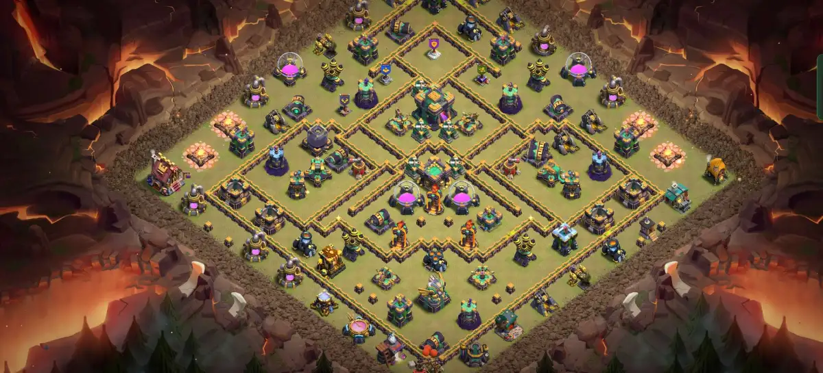 TH14 War Base Copy Link Anti 2 Star Ring Layout