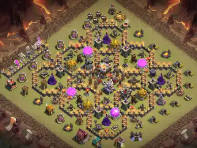 Layout TH11 Defense Base for CoC War Badr with Copy Link