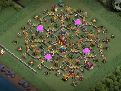 Layout TH10 Anti 2 Star Hybrid Base Layout for Clash of Clans