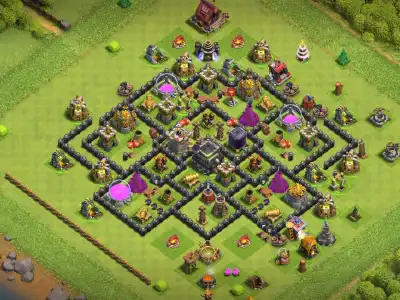 Layout TH9 Anti 3 Star War Base | Clash of Clans Bases