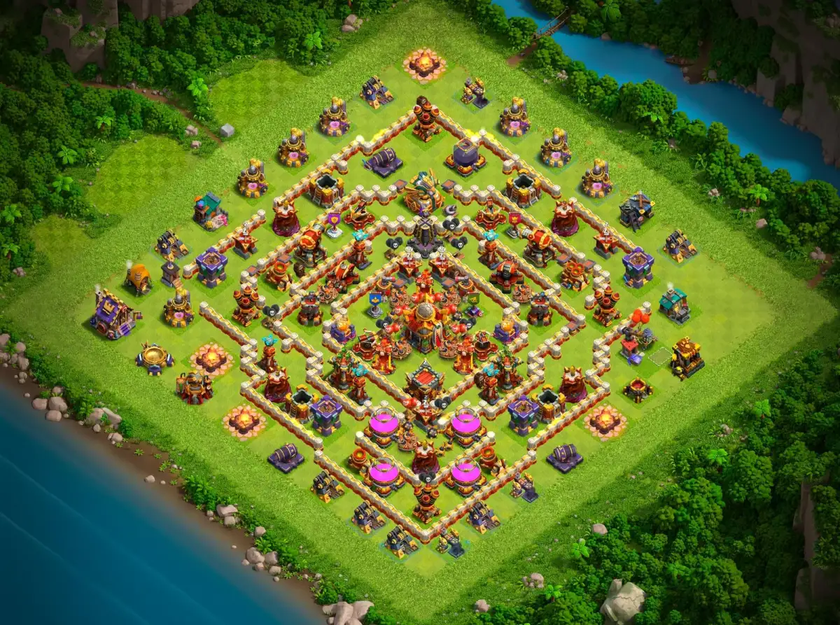TH16 Anti 2 Star War Base Layout for Clash of Clans