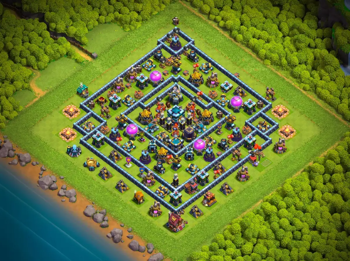 TH13 Farming Base Anti 3 Star Ring Layout with Copy Link
