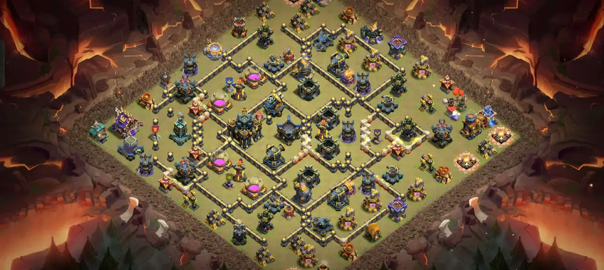 TH17 War Base Copy Link Anti 2 Star Ring Style Layout