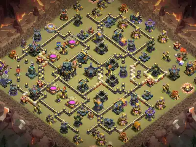 Layout TH17 War Base Copy Link Anti 2 Star Ring Style Layout