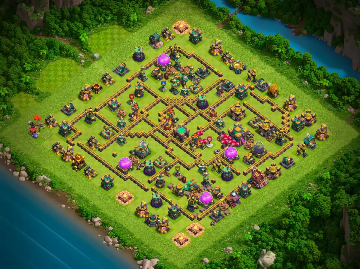 TH14 Legend League Base Link with Split Town Hall Defense
