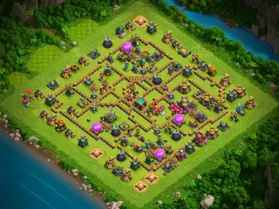 Layout TH14 Legend League Base Link with Split Town Hall Defense