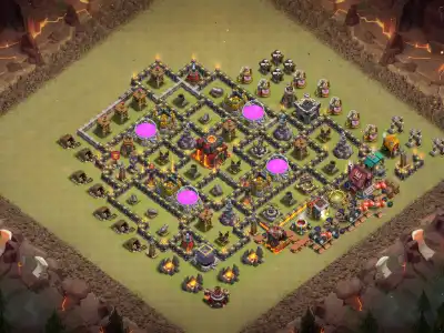 Layout TH10 War Base Anti Air Layout for Clash of Clans