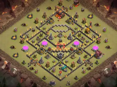 Layout TH10 Troll Legend League Base with Anti Dragon Bait