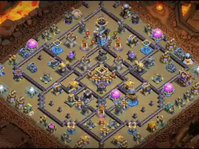 Layout TH18 War Badr Hybrid Base for Anti 2 Star Defense