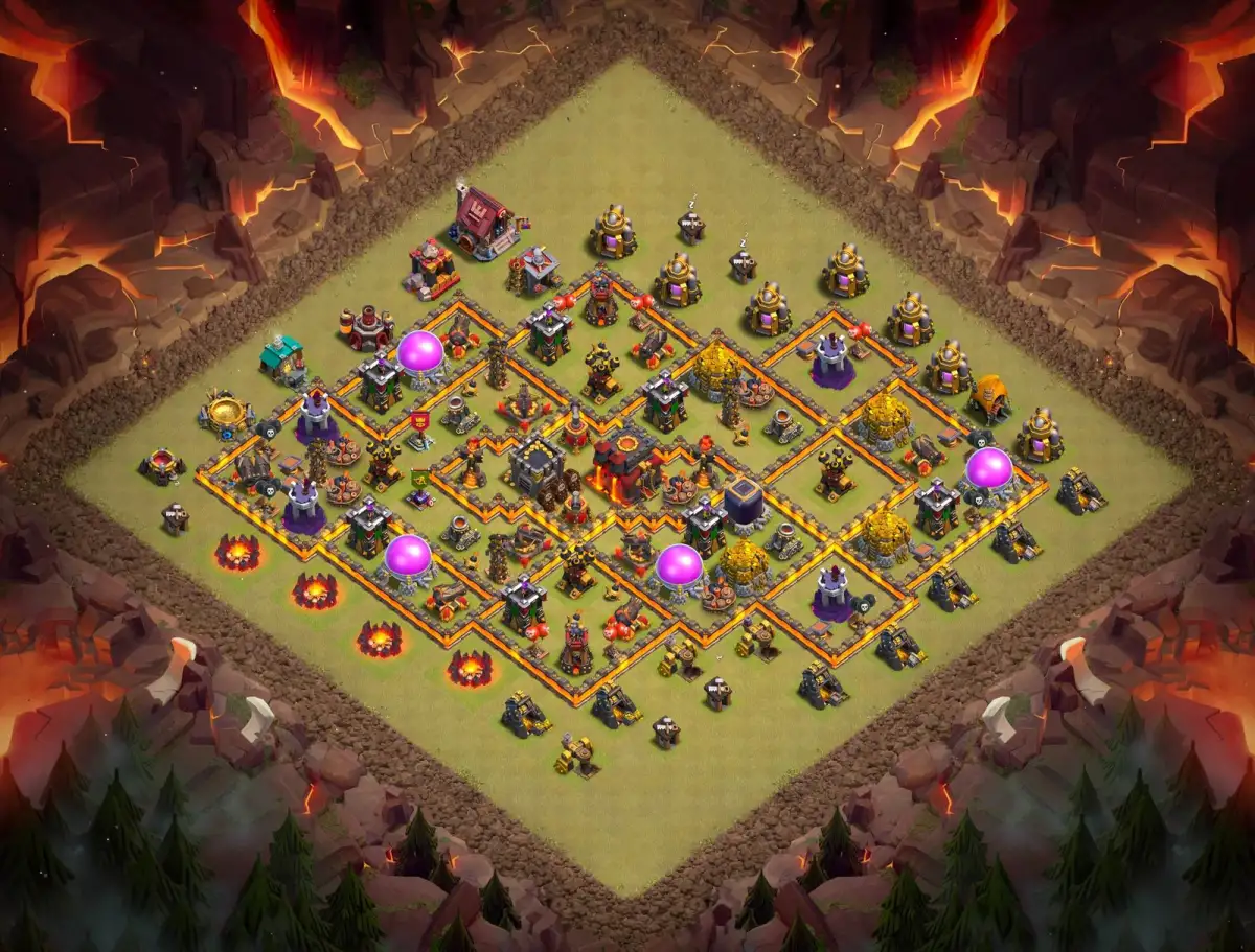 TH10 War Base Anti 3 Star Layout for Clash of Clans