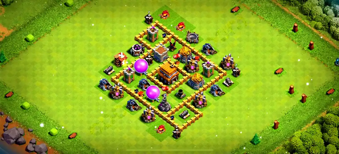 Layout Smartest TH5 Defense Coc Layout | Hybrid Stone Fall 