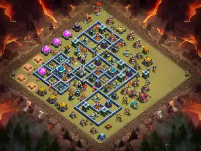 Layout TH13 War Base Anti 2 Star for Clash of Clans Copy Link