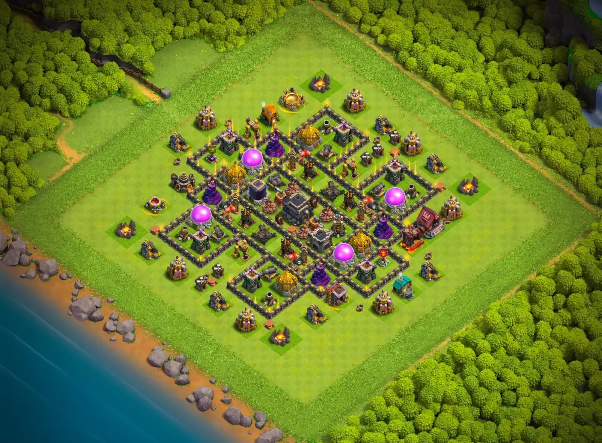 TH9 Hybrid Base Layout for Defense and Loot Protection
