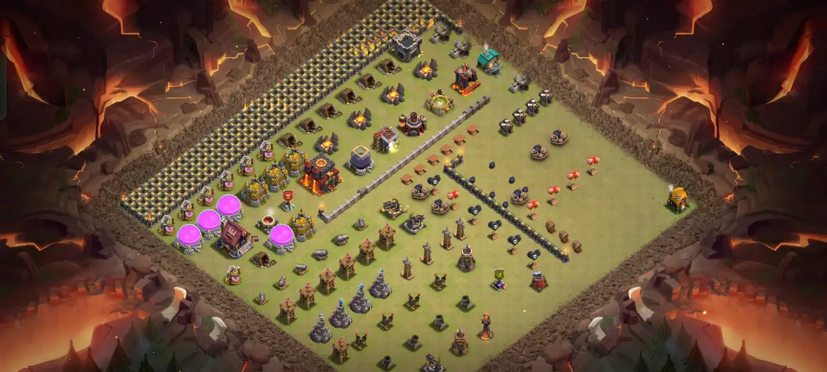 TH10 Farming Hybrid Base with Split Loot and Easy Copy Link