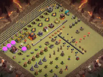 Layout TH10 Farming Hybrid Base with Split Loot and Easy Copy Link