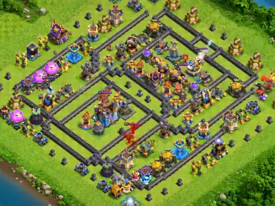 Layout TH18 War Base with Split Core and Offset Town Hall