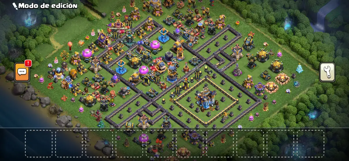 TH18 War Base – Off‑Center TH Box with Diamond Ring (Anti 2/3)
