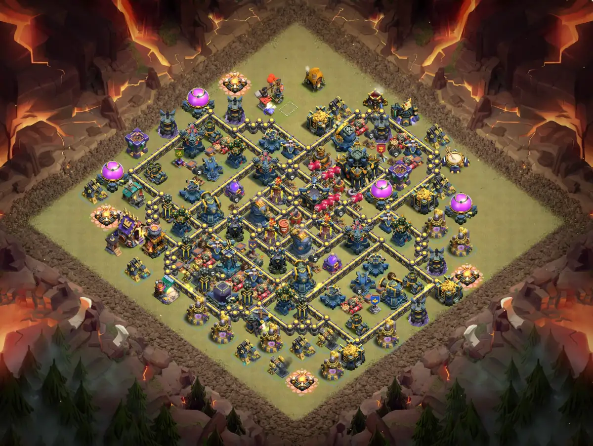 TH17 War Base Anti 3 Star Ring Style Copy Link Layout