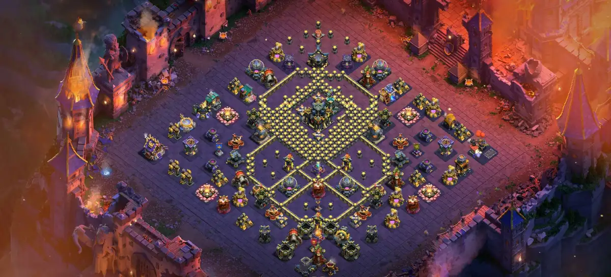 TH17 War Base for Clash of Clans with Anti 2 Star Core