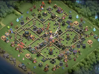 Layout TH17 War Base Anti 3 Star | clash of clans war badr