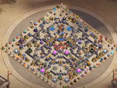 Layout TH18 War Base Anti 3 Star for Electro Dragon Hits