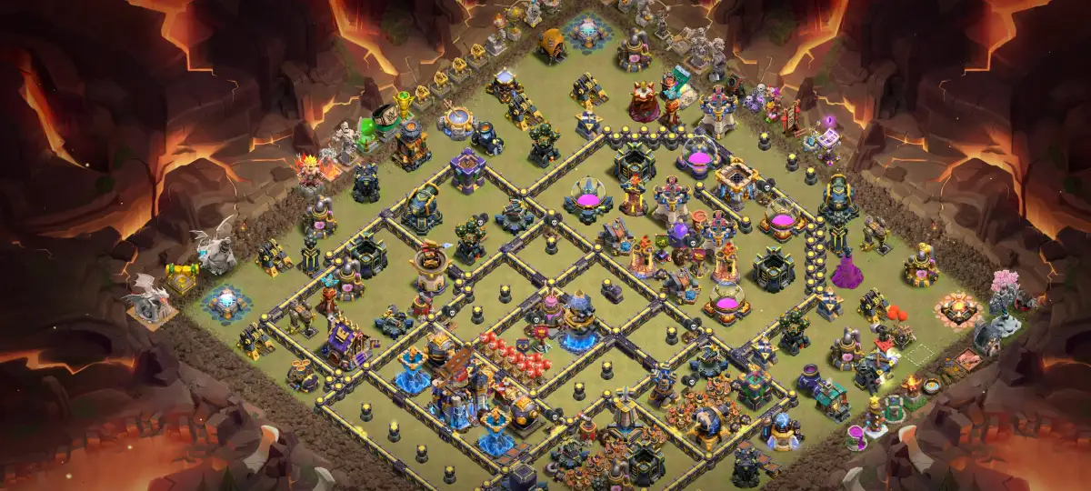 TH18 War Base with Offset Town Hall and Split Core