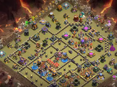 Layout TH18 War Base with Offset Town Hall and Split Core