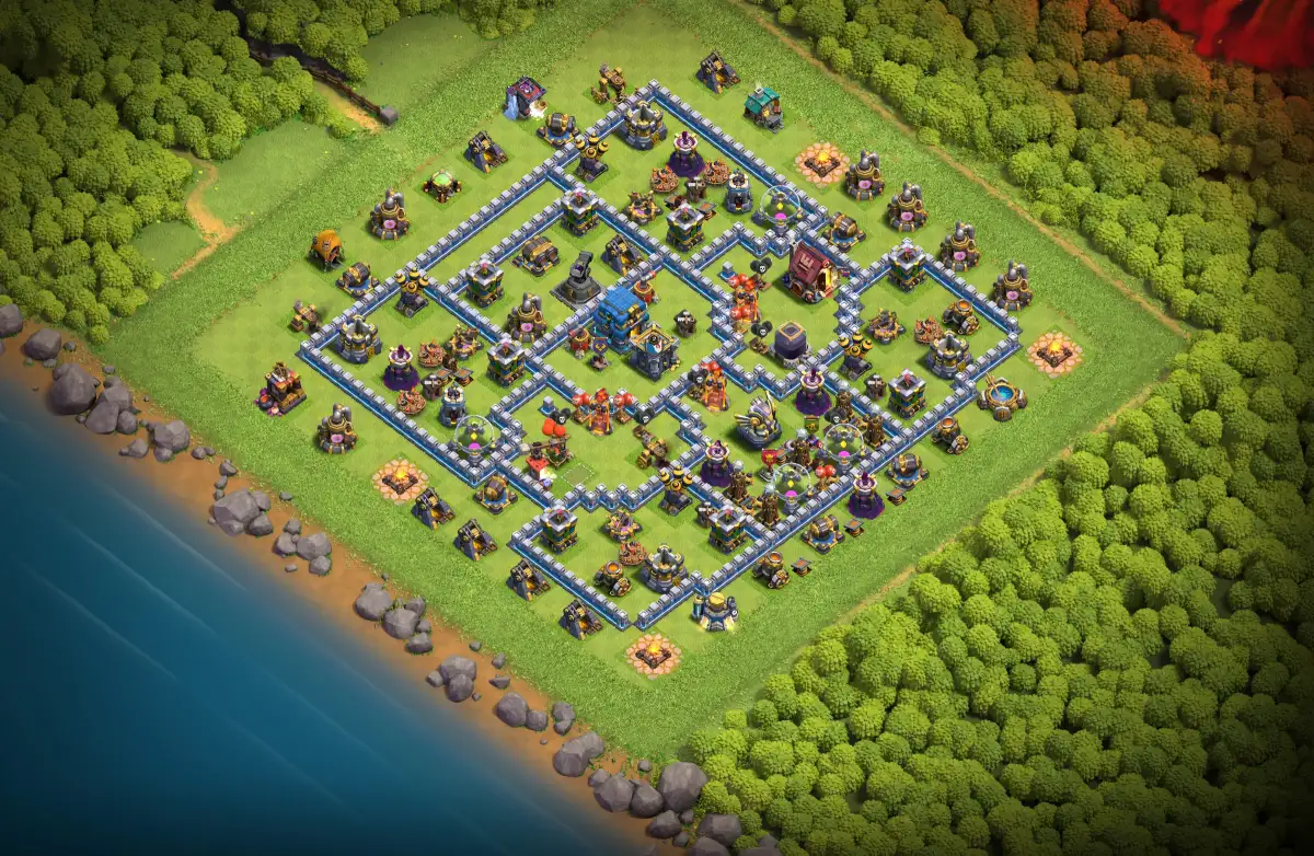 TH12 Legend League Base with Anti Air Core