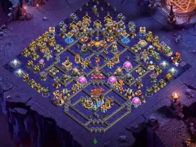 Layout TH18 Legend League Base with Split Core Anti 3 Star Setup
