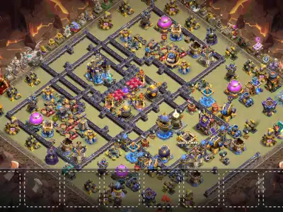 Layout TH18 War Base with Split Core and Anti 2 Star Setup