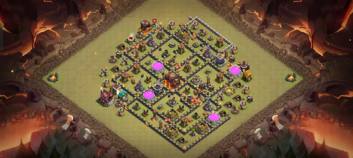 TH10 War Base Anti 3 Star Hybrid Layout with Copy Link