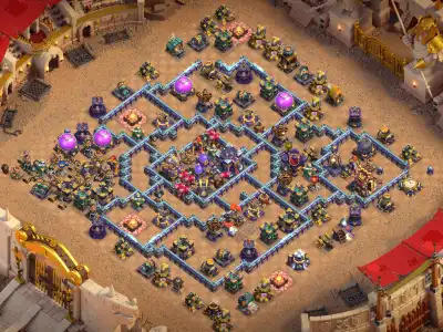 Layout Latest TH15 Ranked Mode War Base Anti 2 star and Electro drag
