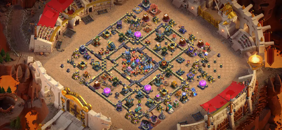 TH18 War Base with Central Core and Anti Air Spread