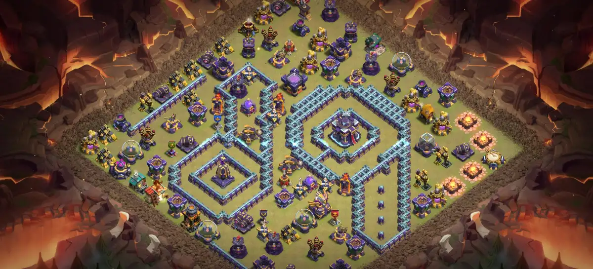 TH15 War Base Anti 2 Star Ring Layout with Copy Link