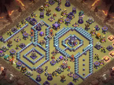 Layout TH15 War Base Anti 2 Star Ring Layout with Copy Link