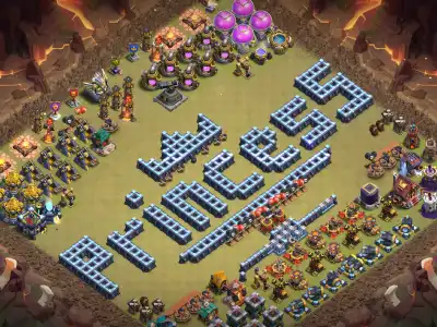 Layout TH14 Troll Base Spelling TROLL BASE - Clash of Clans