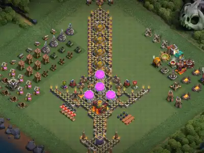 Layout TH10 Farming Base Anti Dragon Layout for Clash of Clans