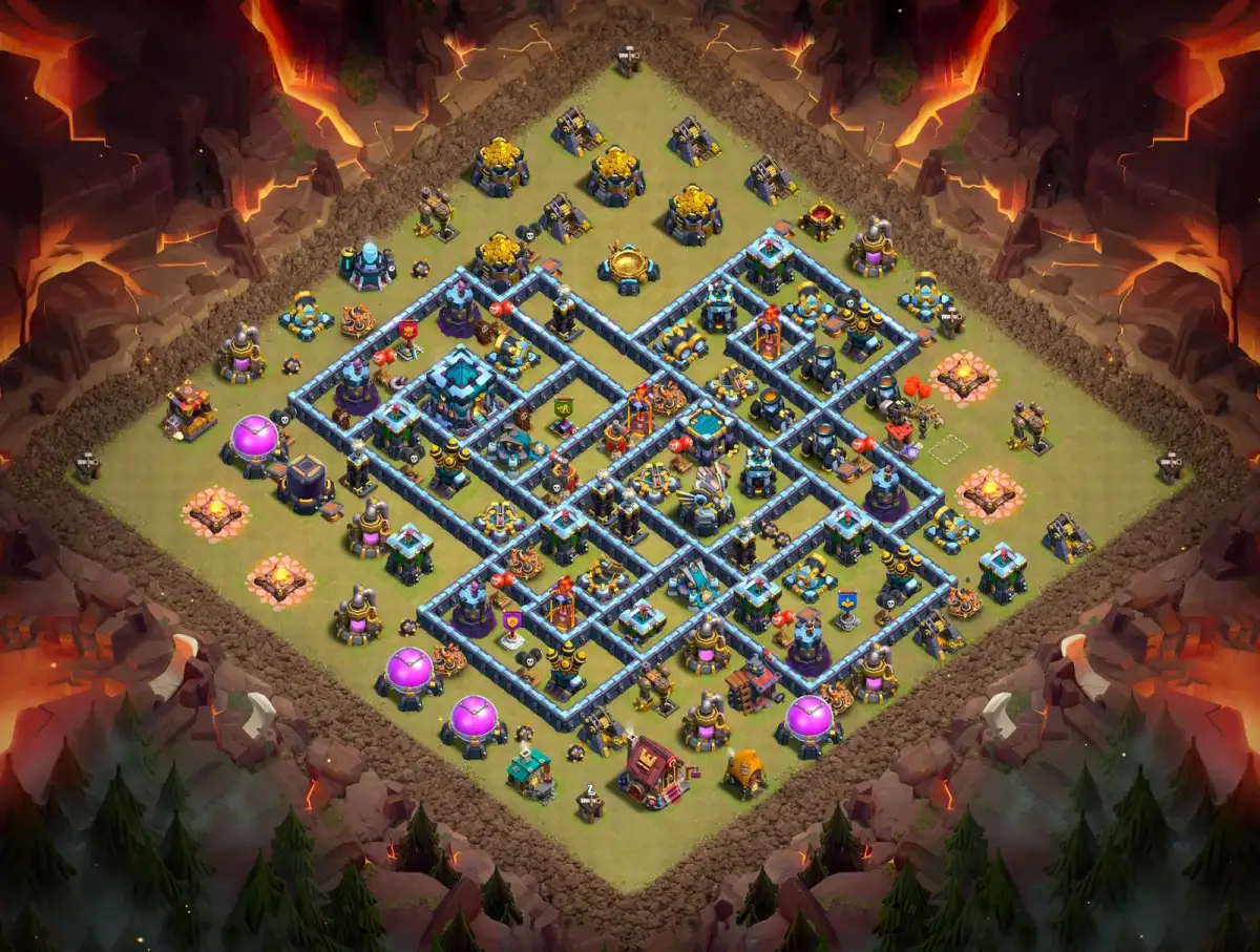 TH13 War Base for Clash of Clans Anti 3 Star war badr