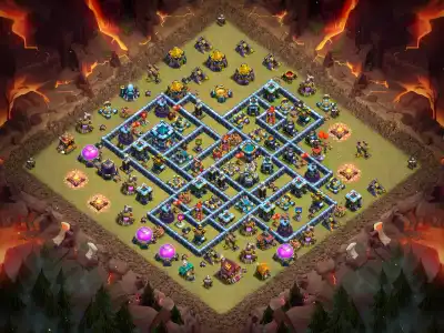 Layout TH13 War Base for Clash of Clans Anti 3 Star war badr