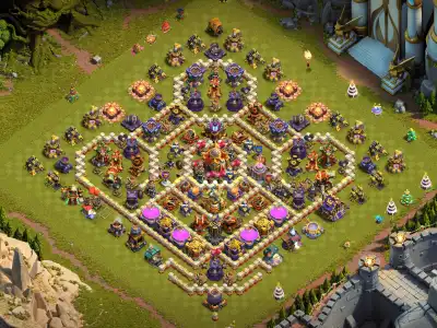 Layout TH16 Anti 2 Star War Base Layout for Clash of Clans