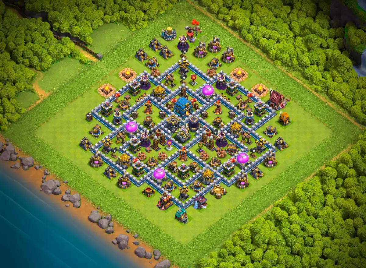TH12 Hybrid Base Layout for Clash of Clans Anti 2 Star
