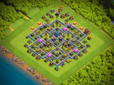 Layout TH12 Hybrid Base Layout for Clash of Clans Anti 2 Star