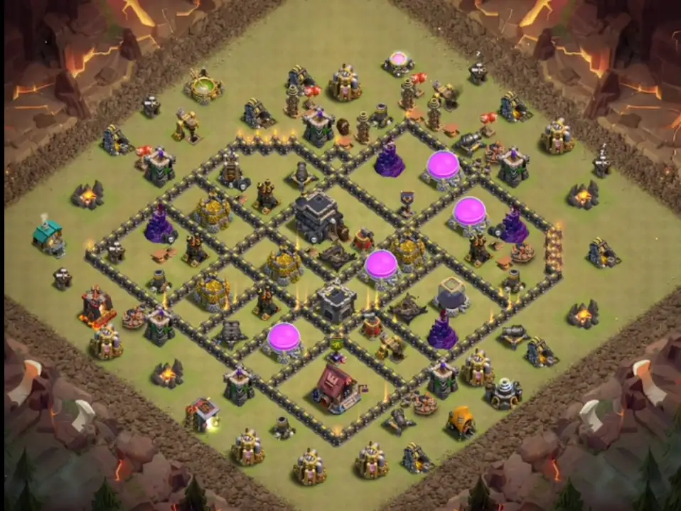 TH9 Hybrid Clash of Clans Base with Copy Link Defense