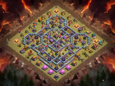 Layout TH15 War Base Anti 3 Star with Tough Town Hall Ring